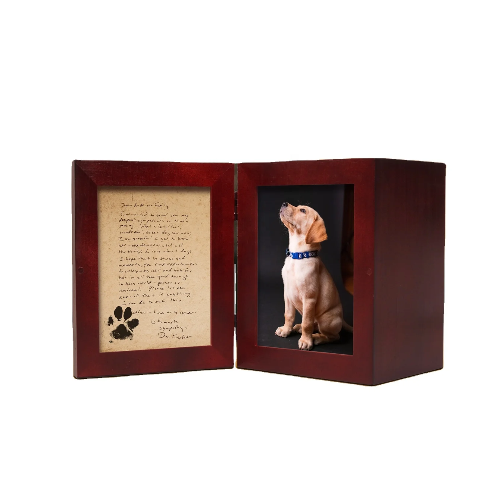 Pet Urns with Picture Frame Pet Memorial Shadow Box Photo Frame