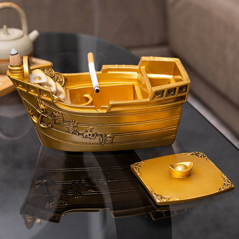 Decorations on the bedroom table, creative resin elephant statue ashtray, decorations on the home table