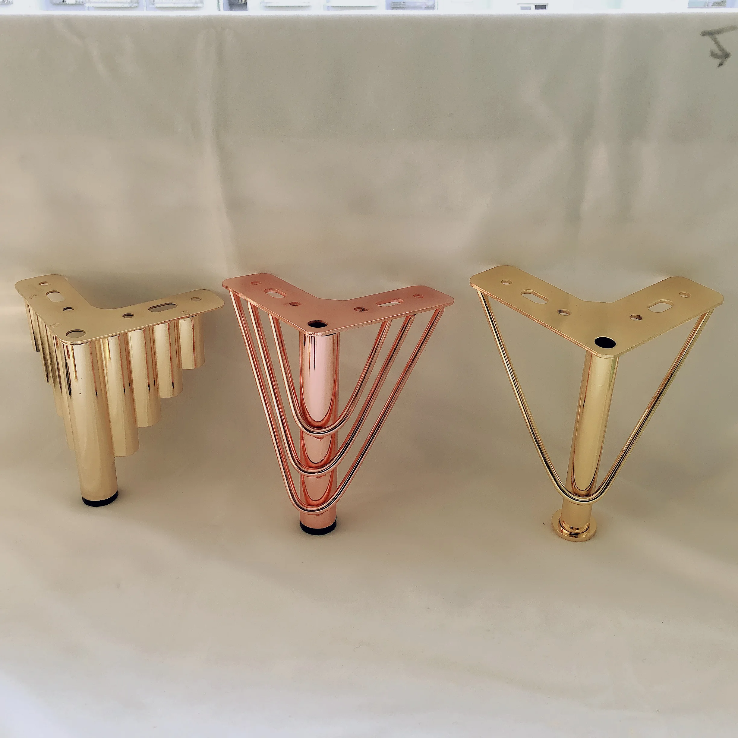 Conic Luxury Style Furniture Plastic Leg KTV Table Legs in Gold Rose Gold Brass Silver Finishing