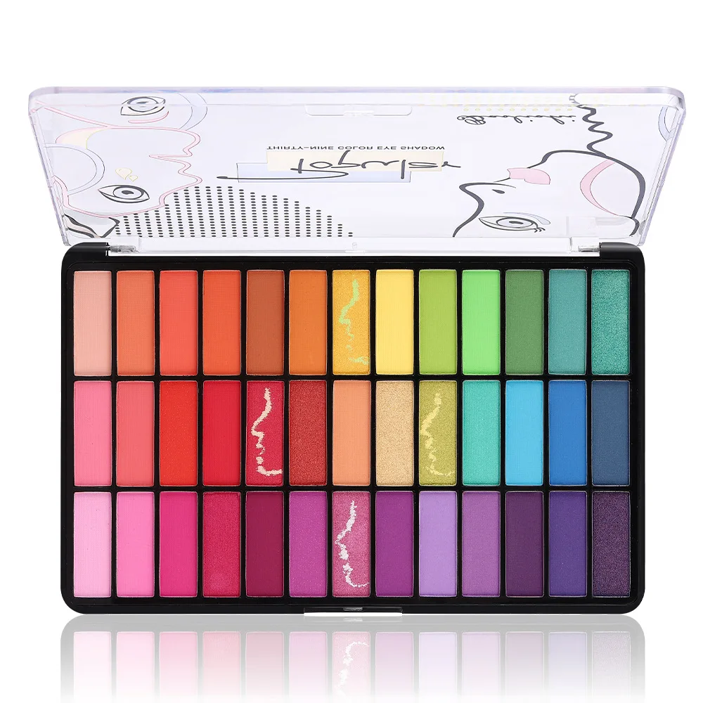 Оптовая продажа 39 цветов водостойкий косметический макияж глаз матовая разноцветная палитра теней для век