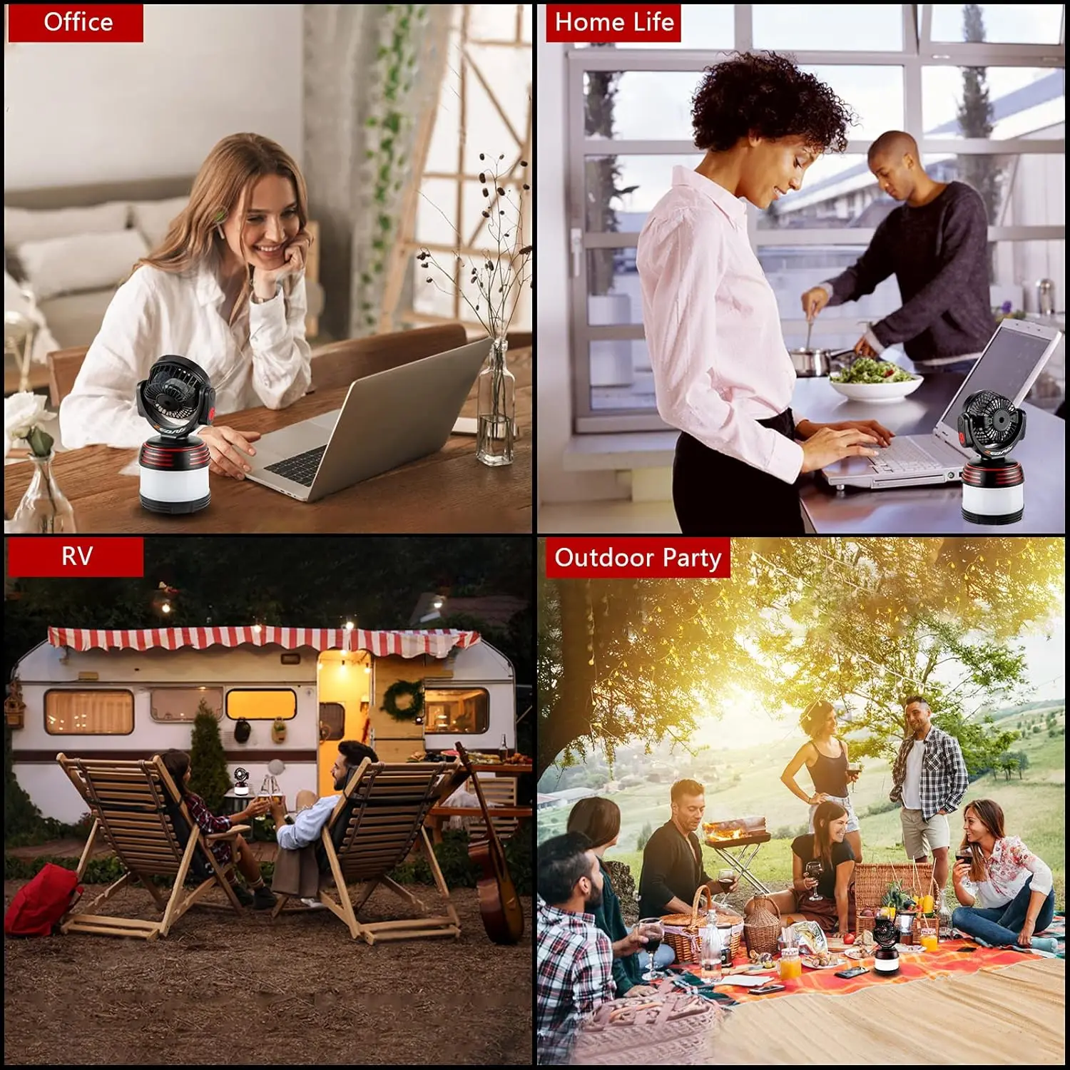 SOHOT Rechargeable Power Bank LED Camping Lantern with Ceiling Fan LED Camping Tent Light Emergency Lamp for Camping Fan