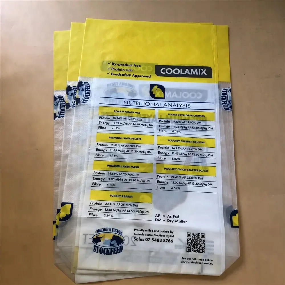 Moisture proof 50kg 25kg 50lbs pp block bottom valve packaging bags for animal food and cement packaging