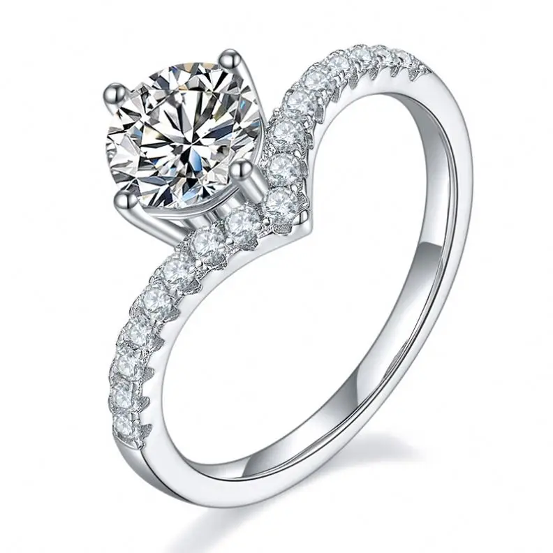 1 Ct Solitaire Paraiba Etrenity Crushed Ice Moissanite Diamond Ring