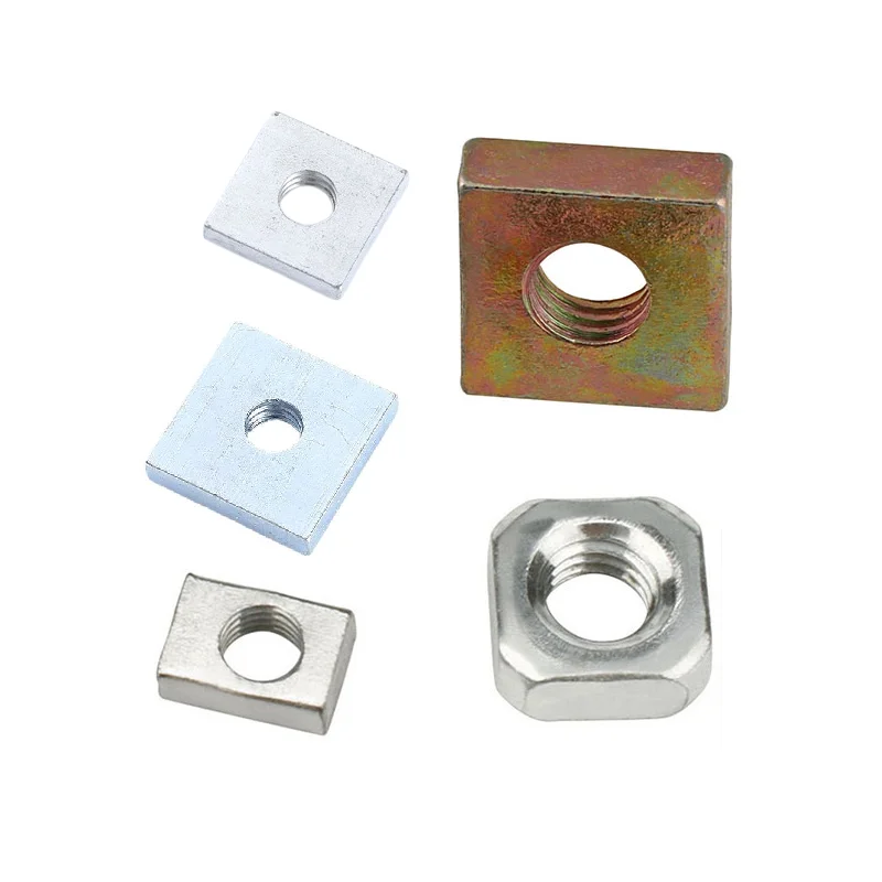 Wholesale Direct Sales Square,M4 M5 M6 M8 Flat Rectangle Rectangular Nut Steel trapezia nut threaded sliding square nut/