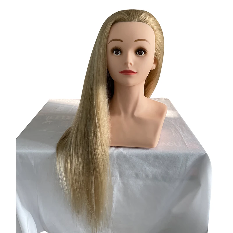 100% Human Hair Training Head With Shoulder Hair Styling Dyeing Coloring Realistic Mannequin Practice Head Dolls