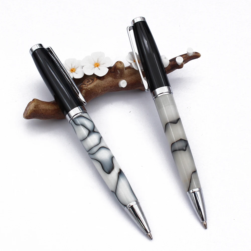 2023 Heavy luxury brass copper pens custom logo High-end acrylic pens blanks metal marble pen
