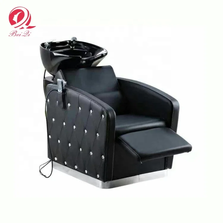 Китайская фабрика, мебель для салона, современный стул для мытья черных волос и шампуня с раковиной для салона