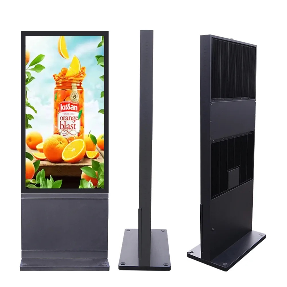 32/43/49/55/65 Inch Advertising Totem 10cm Ultra Thin Bezel Commercial Outdoor LCD Screen Display Waterproof