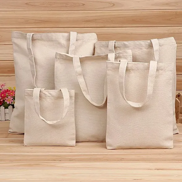 2024 New YCH Wholesale Custom Print Logo Cheap Reusable Shopping Bags Plain White Blank Cotton Canvas Tote Bag With Customized