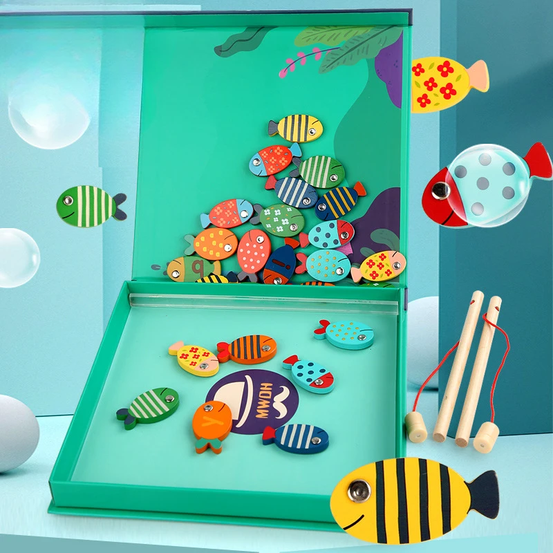 Wholesale Wooden Fishing Toy Fishing Game for Toddlers Educational Alphabet Learning and Counting Dropshipping