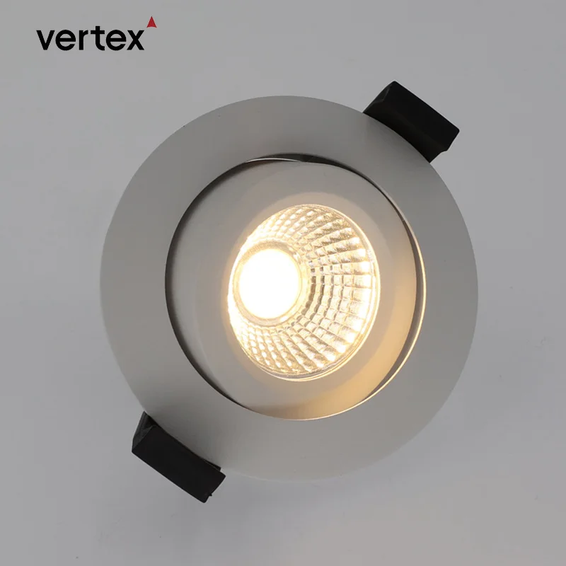 Commercial Indoor IP44 4000K Round White DOB Spot Down Light Fixture 6W COB Dali Dimmable Recessed Led Downlight For Housing