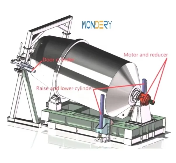 WONDERY High Quality Natural Gas Fired 5 Ton Capacity Copper Brass Scraps Rotary Melting Furnace