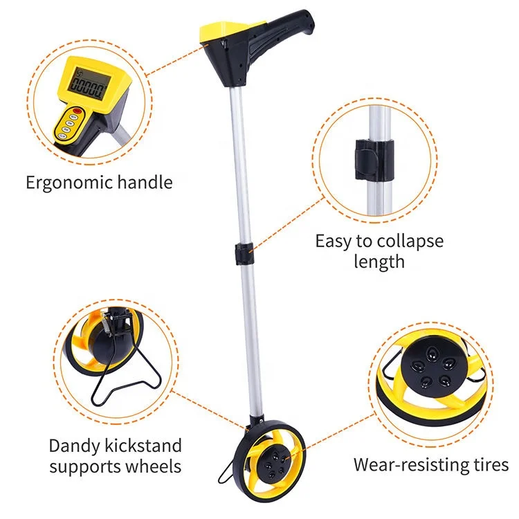 Mechanical ranging wheel Outdoor digital display hand-pushed roller measuring wheel engineering measuring ruler