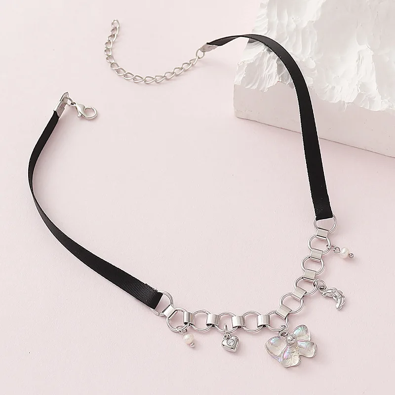 Cowboy hat cowboy boot sweet acrylic Bow Cross personality retro necklace