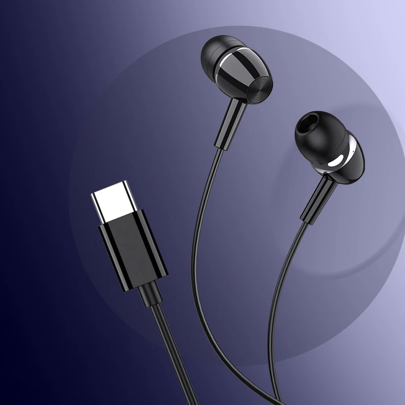 KAKUSIGA Fast and Stable Type-C wire-controlled digital in-ear with mic Original sound Fully compatible