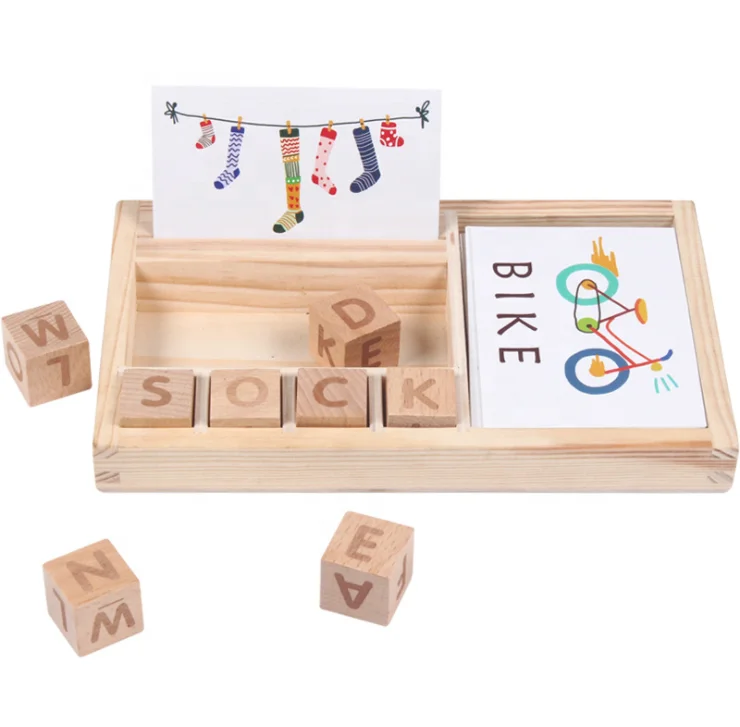 
Alphabet Blocks Letter Learning Game for Preschool Kindergarten Educational Montessori Sight Word Games Toys for Kids 