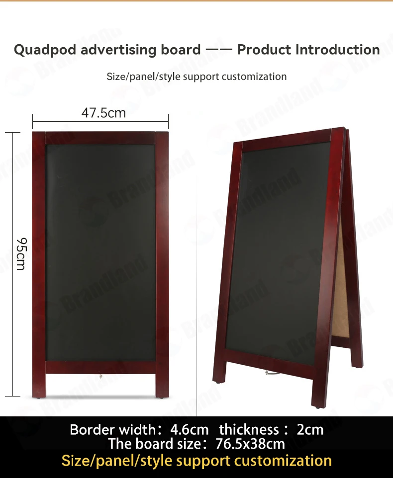 Наружная A-образная доска для письма деревянная бара ресторана меню дисплей рекламная