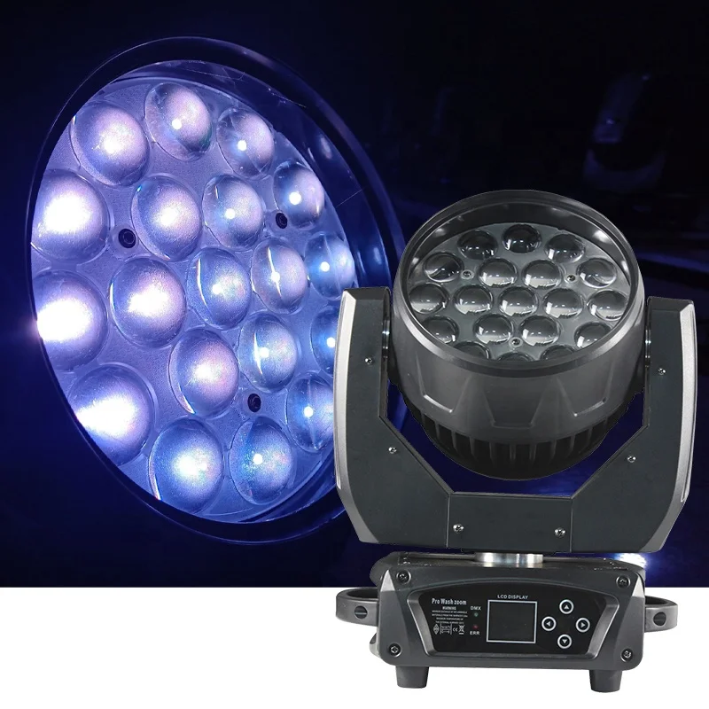 Mac Aura 19x15w RGBW 4in1 LED Dj Party 19x15w Zoom Wash Beam Moving Head Light