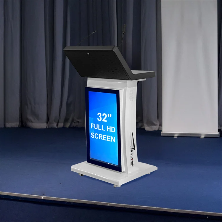 Classroom Lectures Multimedia Conference all in One Touch Screen Digital Smart Podium Modern Lectern
