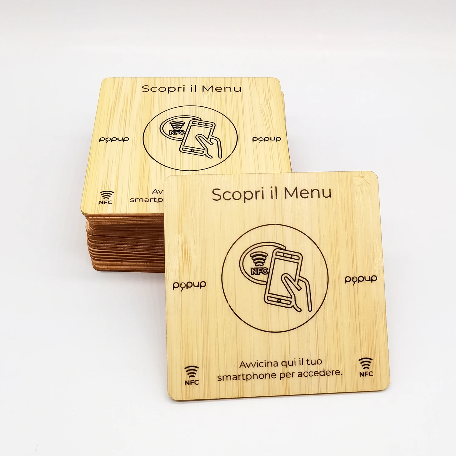 Индивидуальная Деревянная Карта NFC RFID для социальных сетей с чипом