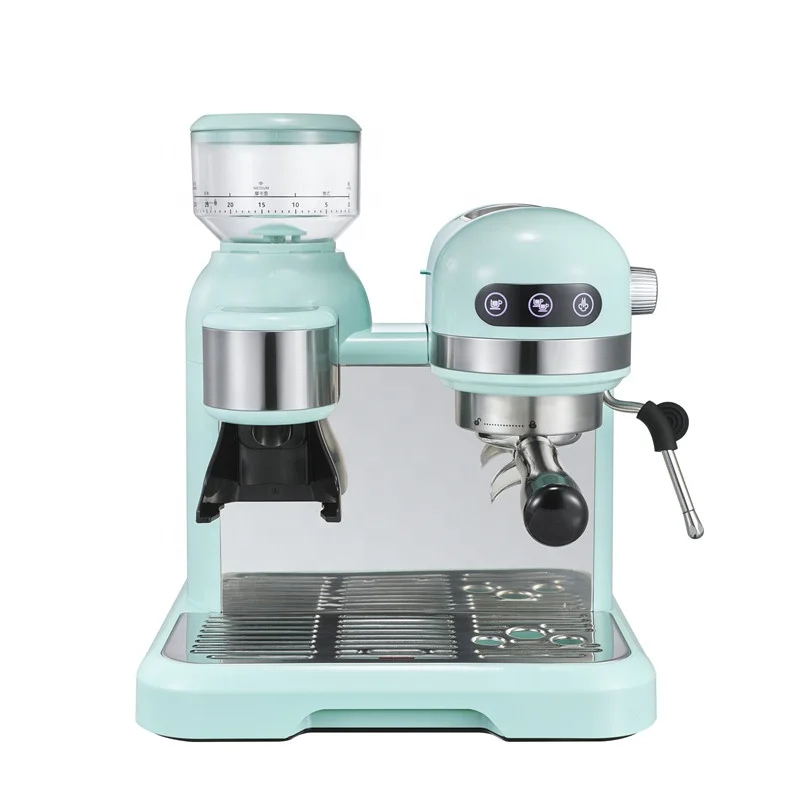 All in One Espresso Machine and Latte Maker for Home Barista, with Built-In Coffee Bean Grinder