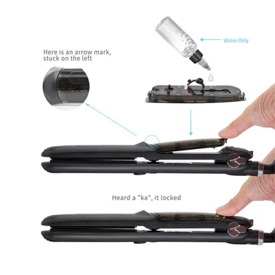 Оптовая продажа, горячая Распродажа, прямой двунаправленный паровой выпрямитель для волос с мокрым и сухим спреем, Плойка для волос