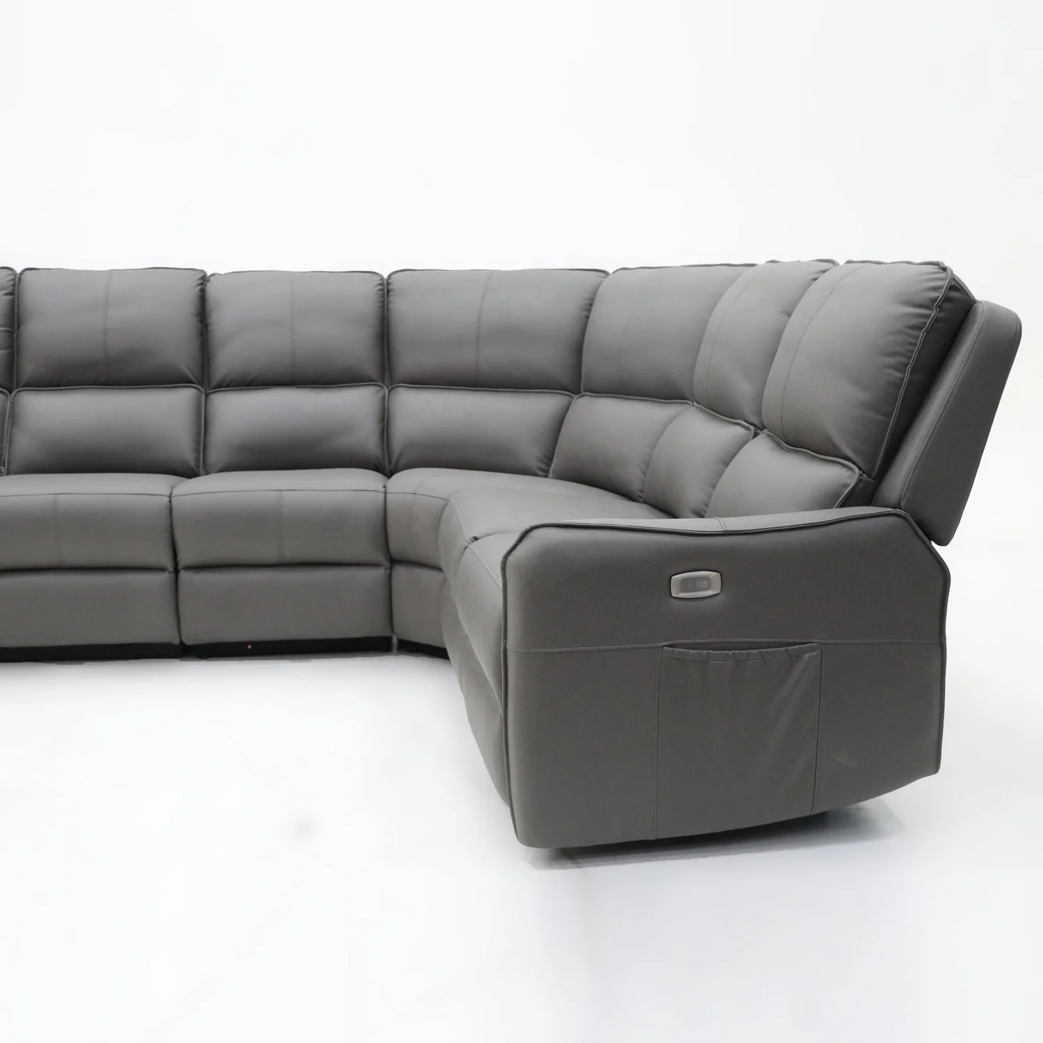 Geeksofa Lay Boy Living Room Sofa Corner Sectional Reclining Sofa 5 Seats Power Electric Functional Sofas With Type C For Home