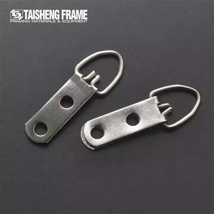 X0909 TS-K019 Silver D-ring frame hardware fitting accessories for photo frame 2 Holes Photo frame hooks