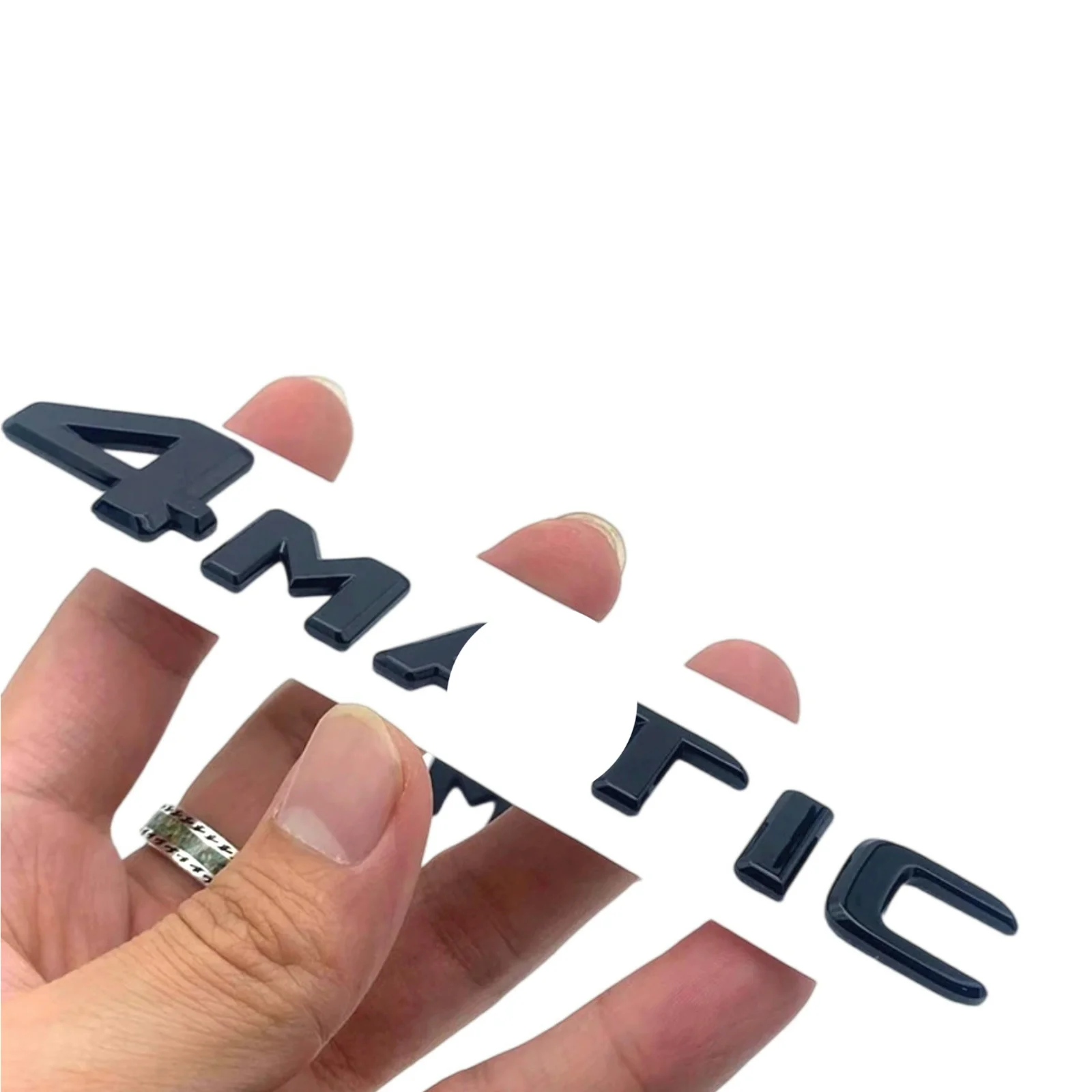 3D 4MATIC ABS Letter Emblem Replacement Car Badge Decals Logo Trunk Decoration Emblem Modification Fit Mercedes