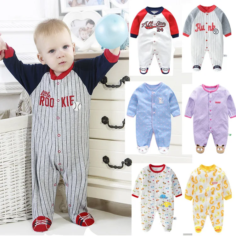 Fashion new spring and autumn clothes baby ha clothes baby foot jumpsuit foot climbing clothes