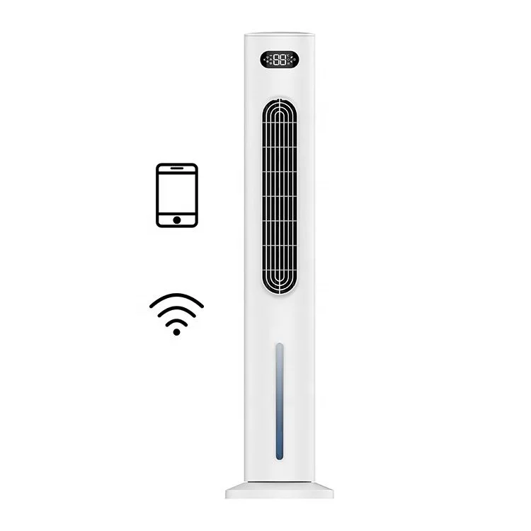 Summer hot sale WiFi APP control household commercial tower fan home water tower fan with 7L water tank