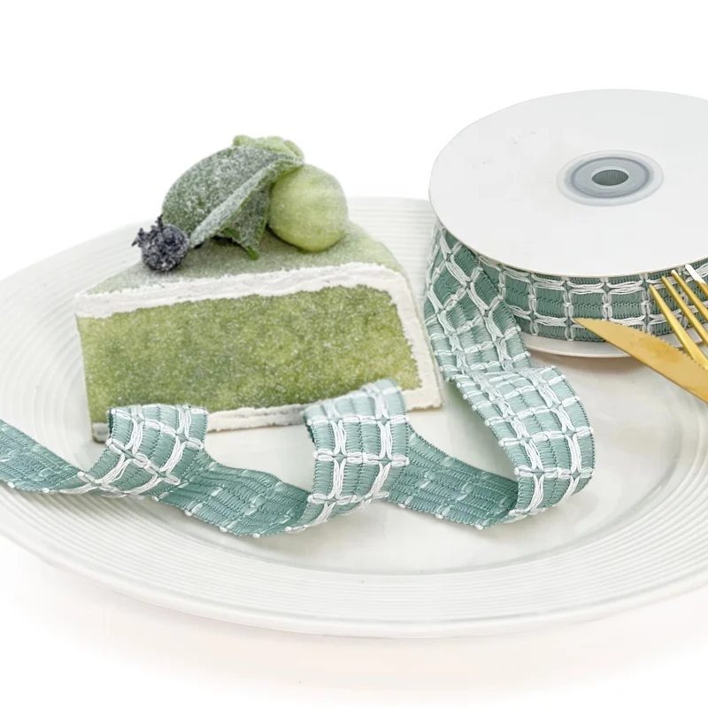 14MM 27MM Hollow Plaid Ribbon Hook Weaving Craft Ribbon Crochet Plaid Gift Ribbon For Diy Gift Box Packaging Flower Decoration