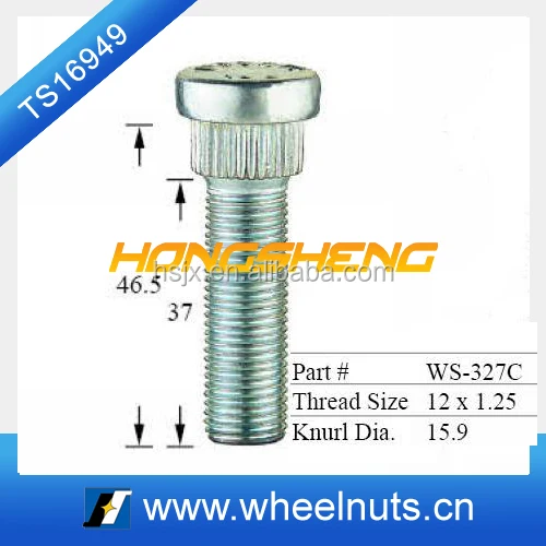 wheel spacer knurl stud 12.9 grade