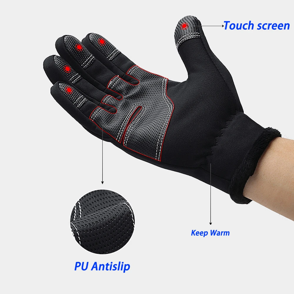 Motorcycle Warm Gloves Winter Gloves For Women Man Touchscreen Outdoor Cycling Driving Windproof Non-Slip Cold Gloves Hot Sale