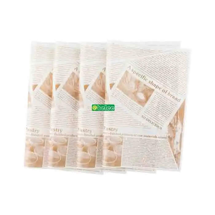 
Customized Printed Fast Food Grease Proof Wrapping Paper Biodegradable Food Safe Paper Sheet 