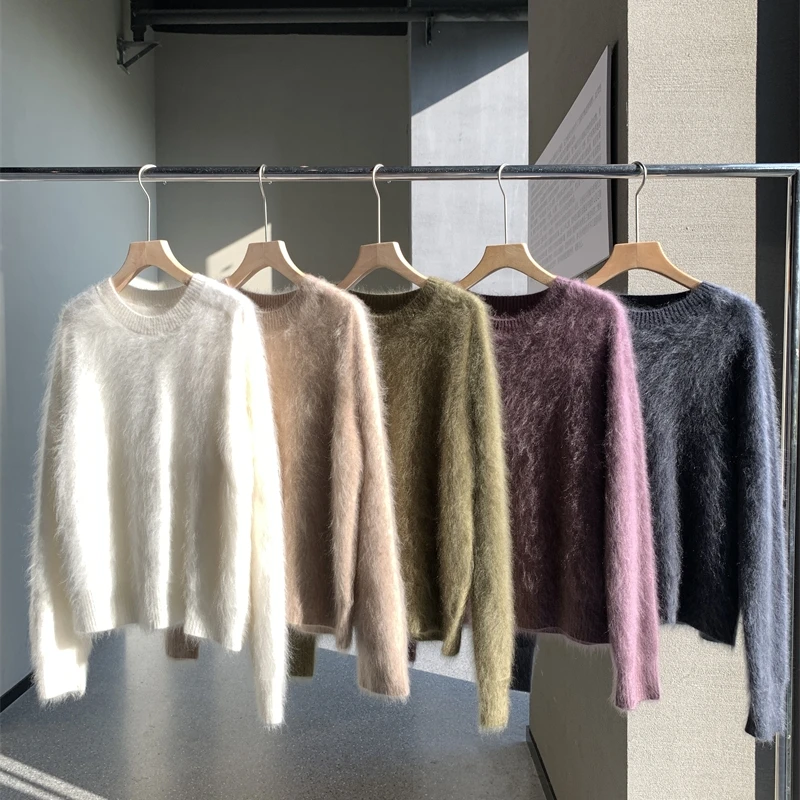 Autumn and Winter 100% Cashmere Pulled Wool Pullover Sweater Chinese Style Soft Waxy and Loose Fit