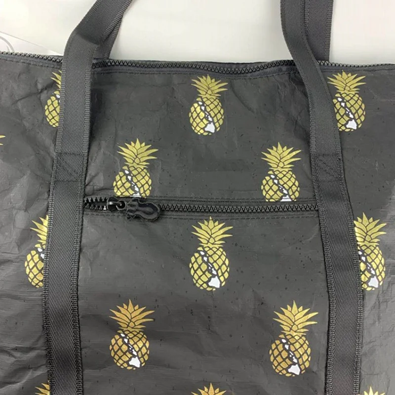 Custom Tyvek Soft Waterproof Shopping Tote Bags Washable Paper Handbag Zipper Summer Beach Bag