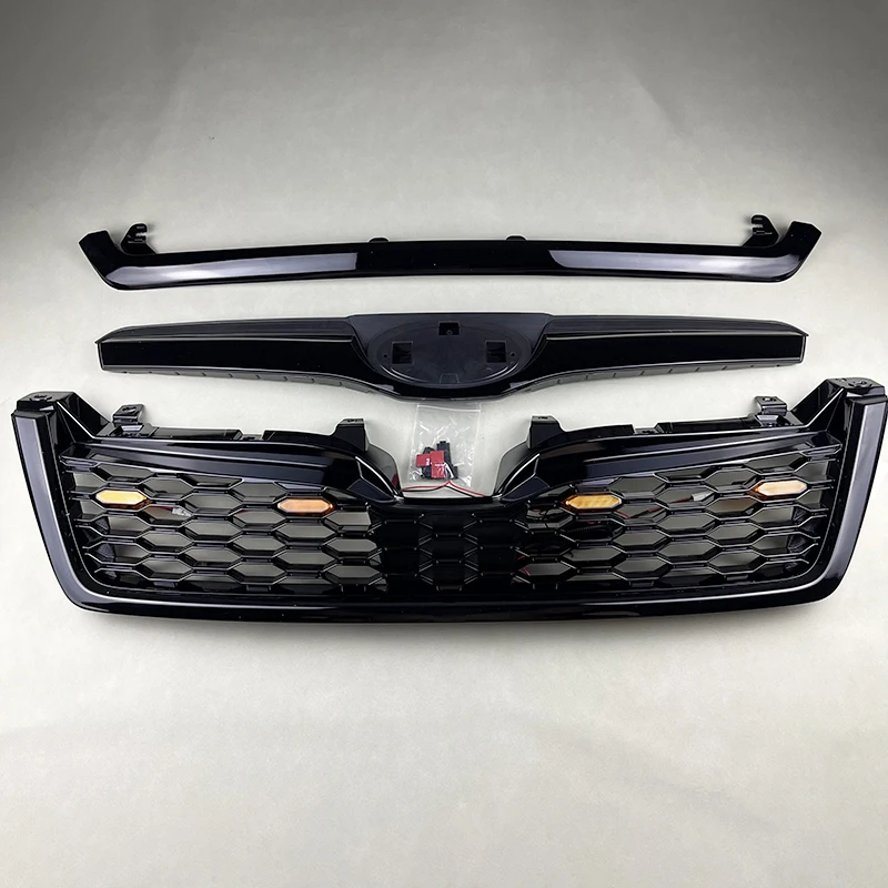Exterior accessories for Subaru Forester 2013-2018 high quality modified net with lights original net ABS grille black grille