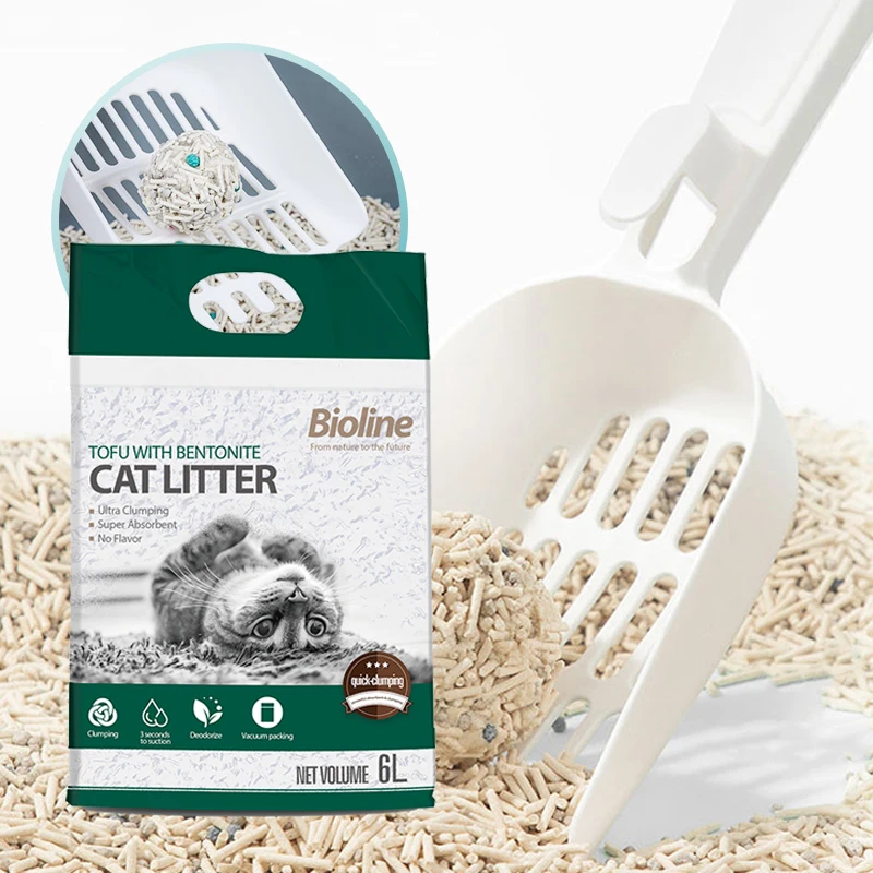 Профессиональный поставщик наполнителя для кошачьих туалетов сильный комковидный тофу бентонитовый наполнитель кошачьего песка