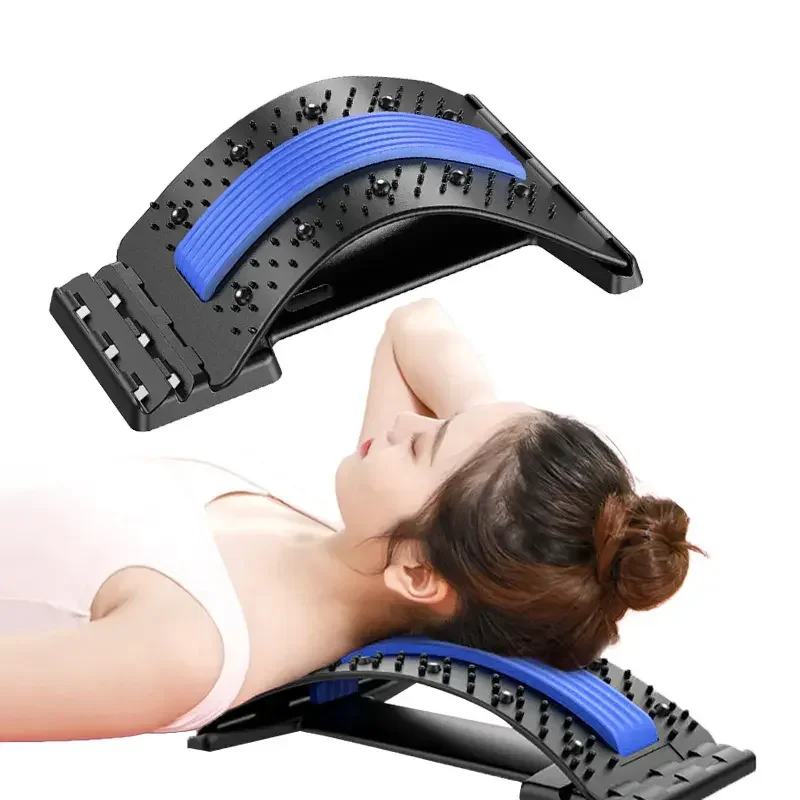 Lumbar Bone Brace Device Arched Therapy Massager Lower Back Cracker Stretcher