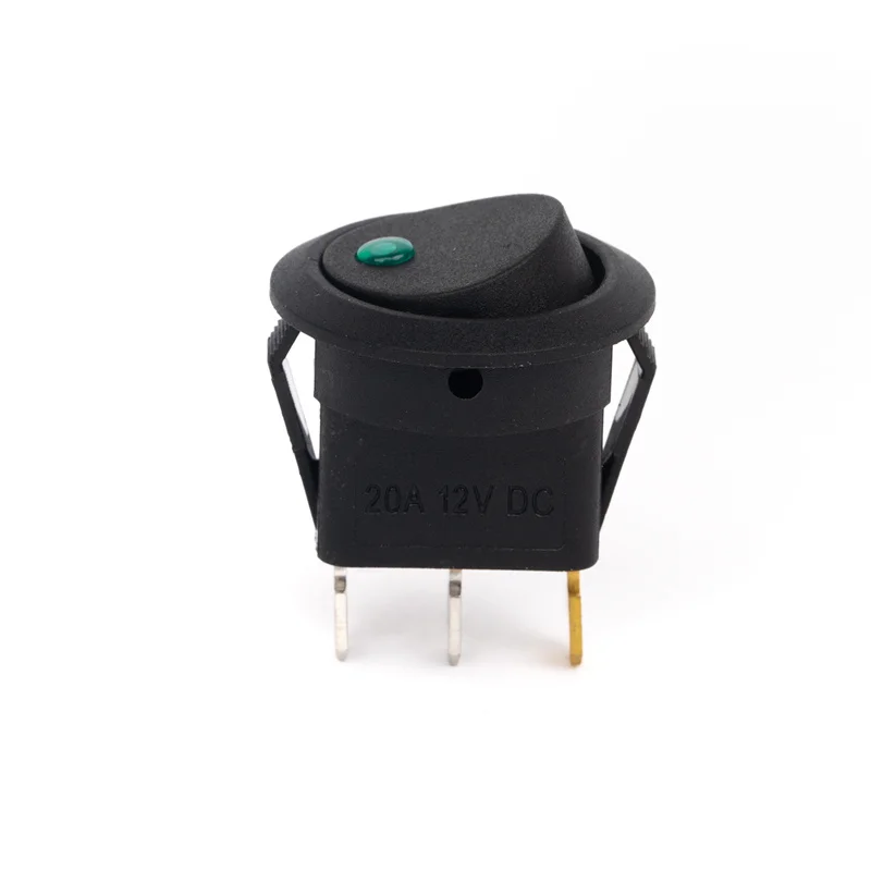 ON-OFF 12V Round Rocker Dot Switch Waterproof LED Light Luminescence Toggle Switches