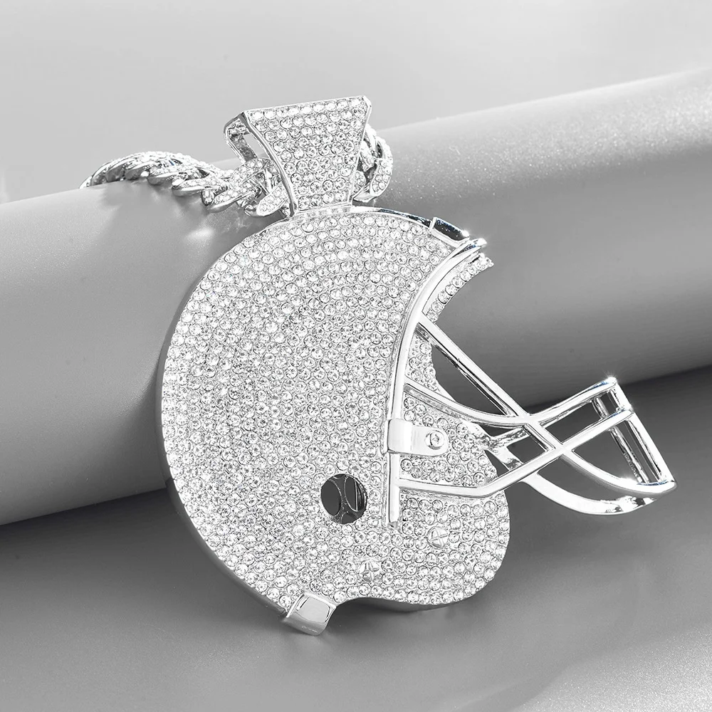 Three-dimensional full diamond exaggerated hip-hop big pendant, hockey cap pendant, hipster street pendant