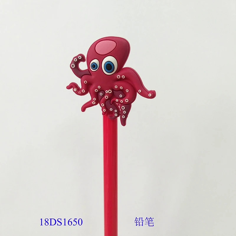 3d Soft Rubber Customized  Sea Animals Pencil  and Pen Topper For Kids