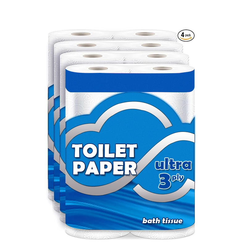 Manufacturer Sells Customised 2ply Soft Toilet Paper Wholesale Bulk Cheap Made from Virgin Wood Pulp Bamboo for Bathroom Use