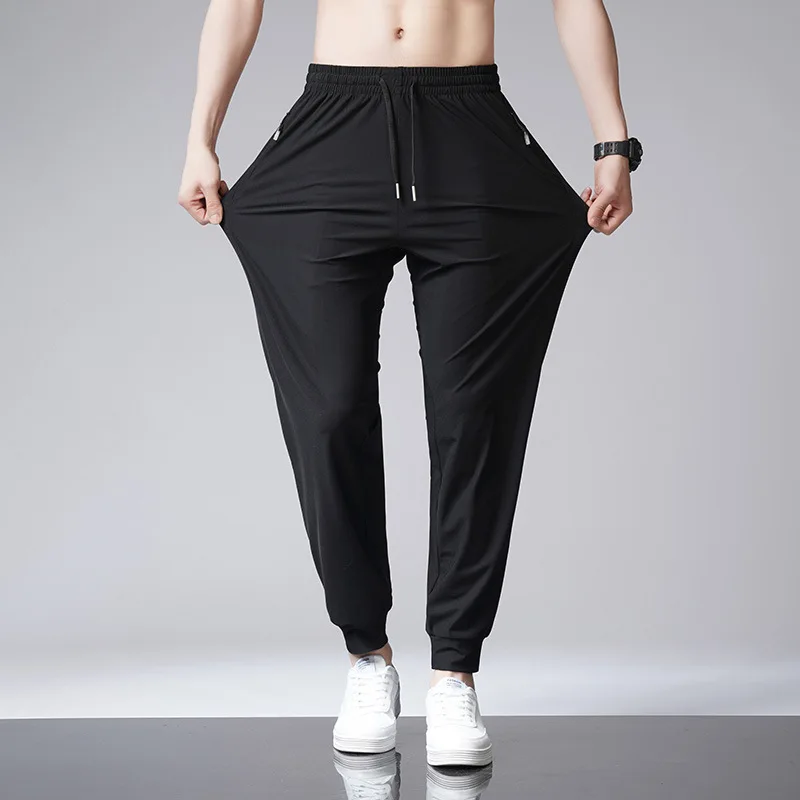 Summer Cool Pants Men Sweatpants Summer Thin Jogger Pants Male Plus Size 7XL Summer Breathable Trousers Elastic Waist Pants