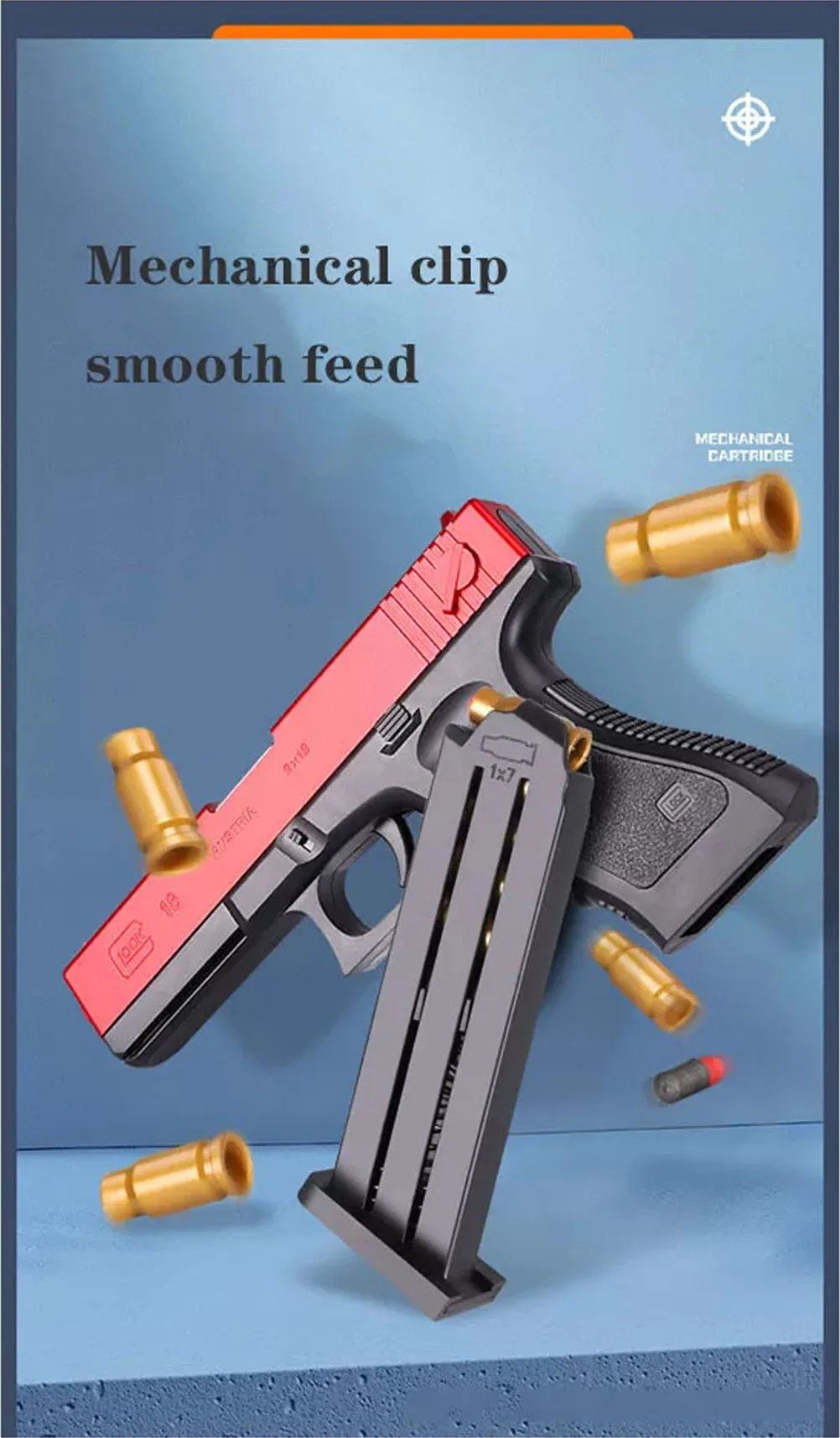 toy bb gun with soft bullets educational toys gifts for kids boys girls adults plastic shell ejecting laser glock toy gun