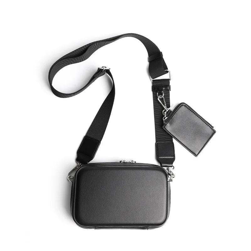 Wholesale Custom Boxes Messenger Bag New Design Casual Men Chest Bag High Quality PU Leather Shoulder Bag With Small Coin Purse