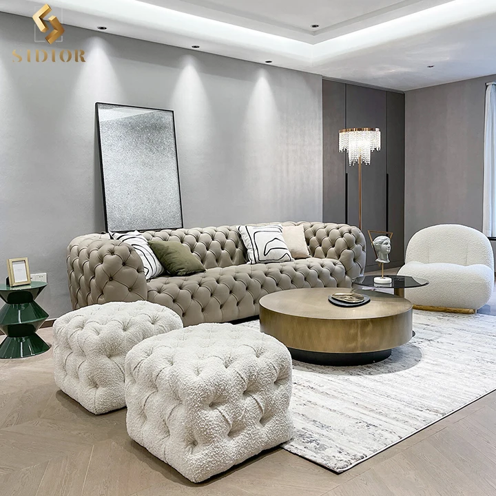 Italian Baxter Furniture Chester Moon Leather Velvet Fabric Sofa 3 Seater Soft Holland Velvet Sofa Fabric Luxury