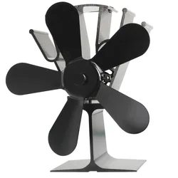 Classic Air Max Flow Stove Fan 4 Blades Black Smart Fan Wood Log Burner Fireplace Fan