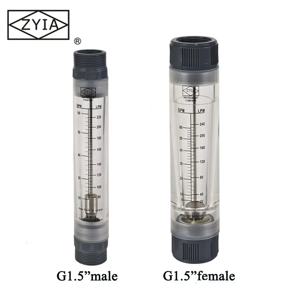 LZM series 5GPM  pvc acid small pipeline inline gas air liquid rotor flow meter magnetic  tri clamp  rotameter